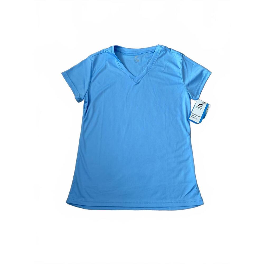 NWT Champro Powder Blue Vee Neck Athletic Top Dri-Gear Tee Women's M